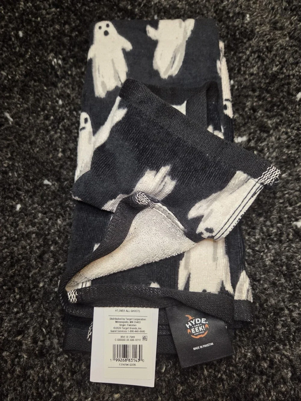 NWT Hyde and EEK! Target 2pk Halloween Ghosts Hand Towels Black/White